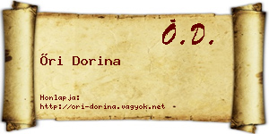 Őri Dorina névjegykártya